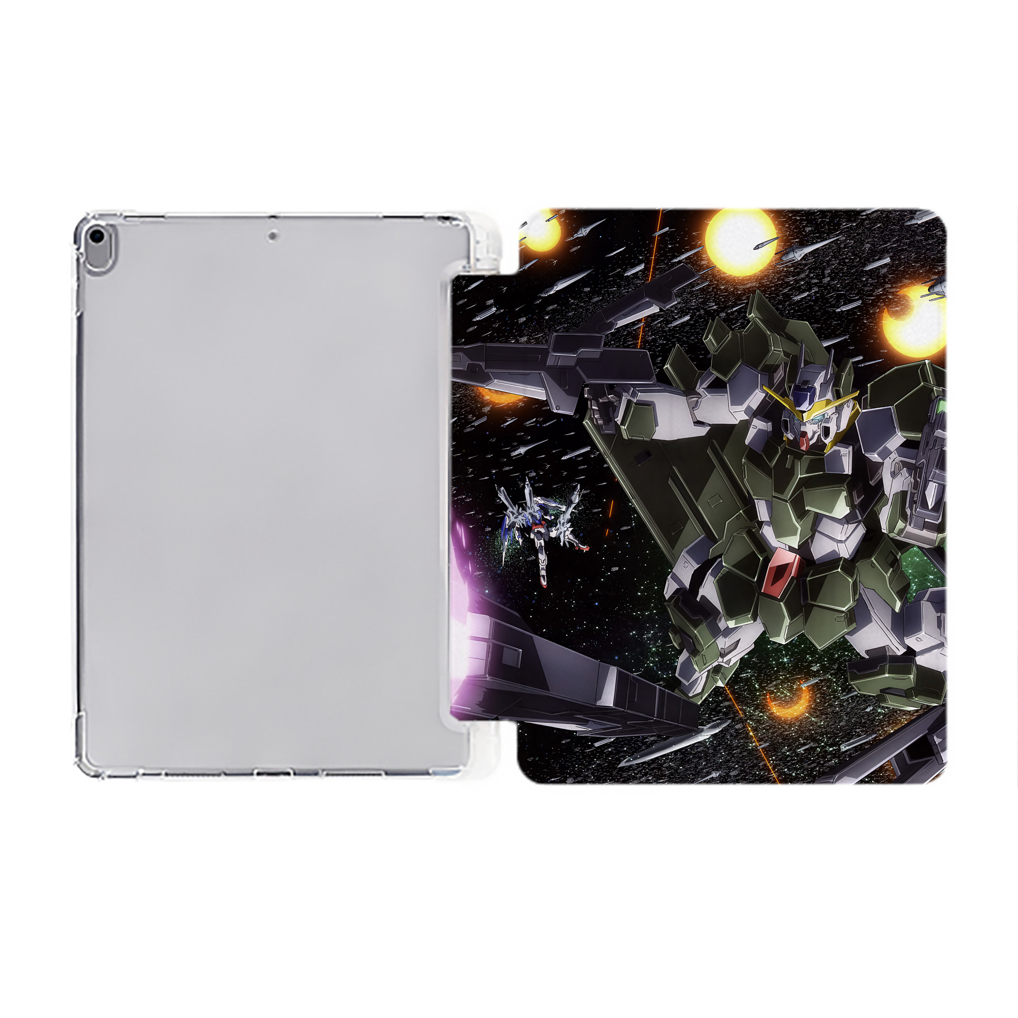（画像用） 機動戦士ガンダム Mobile Suit Gundam IPad ケース ペン収納付き 三つ折りスタンド PUレザー×シリコン 対応機種9.5/10.5/10.9インチ
